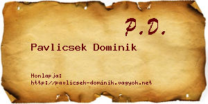 Pavlicsek Dominik névjegykártya